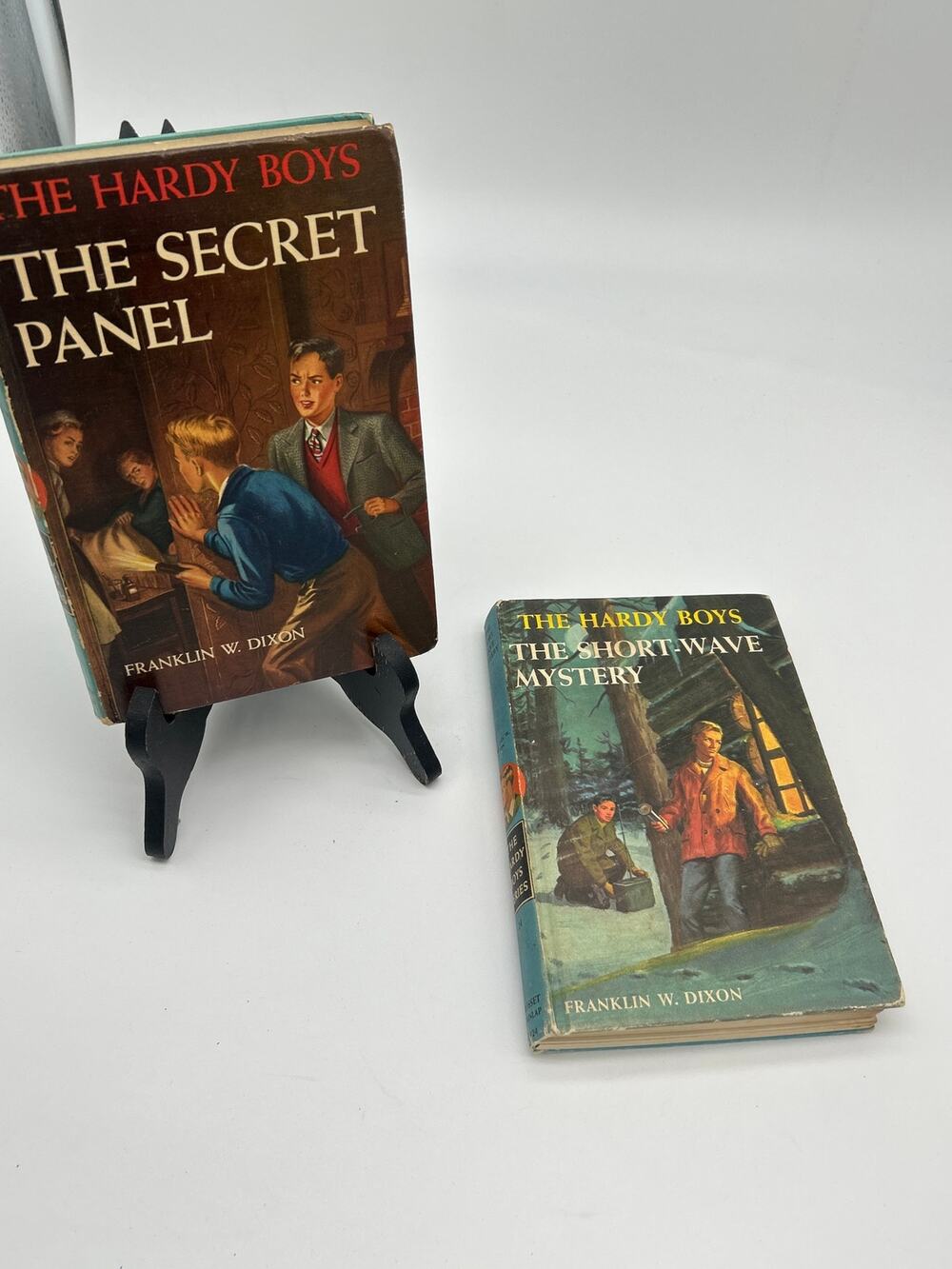 Vintage Hardy Boys Book Lot The Secret Panel 1946 & The Short-Wave Mystery 1966